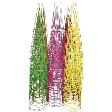 GLAMOS WIRE Plant Support, 54 in L, 16 in W, FuchsiaLight GreenOrangeRedYellow 71654